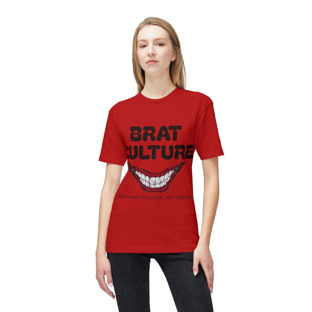 Brat Culture T-Shirt — 'Made From Violence, Not Violent' Graphic Tee