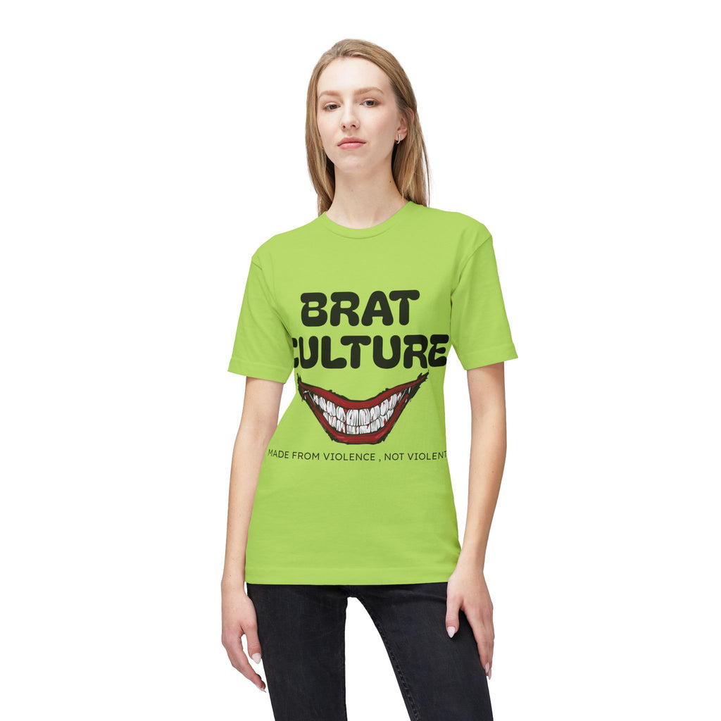 Brat Culture T-Shirt — 'Made From Violence, Not Violent' Graphic Tee