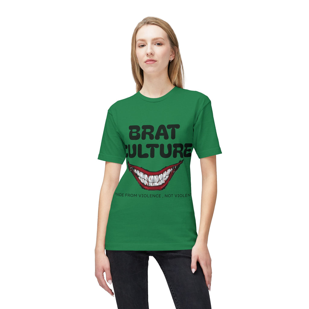 Brat Culture T-Shirt — 'Made From Violence, Not Violent' Graphic Tee