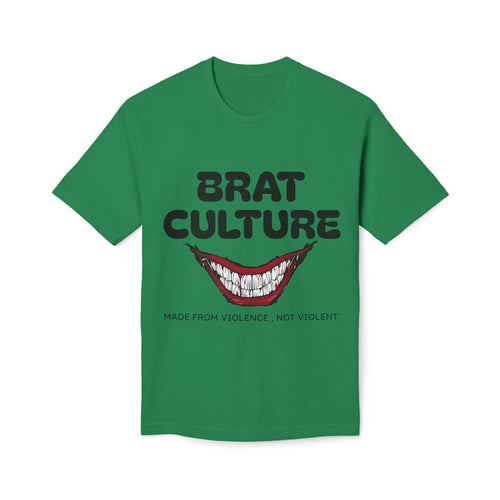 Brat Culture T-Shirt — 'Made From Violence, Not Violent' Graphic Tee