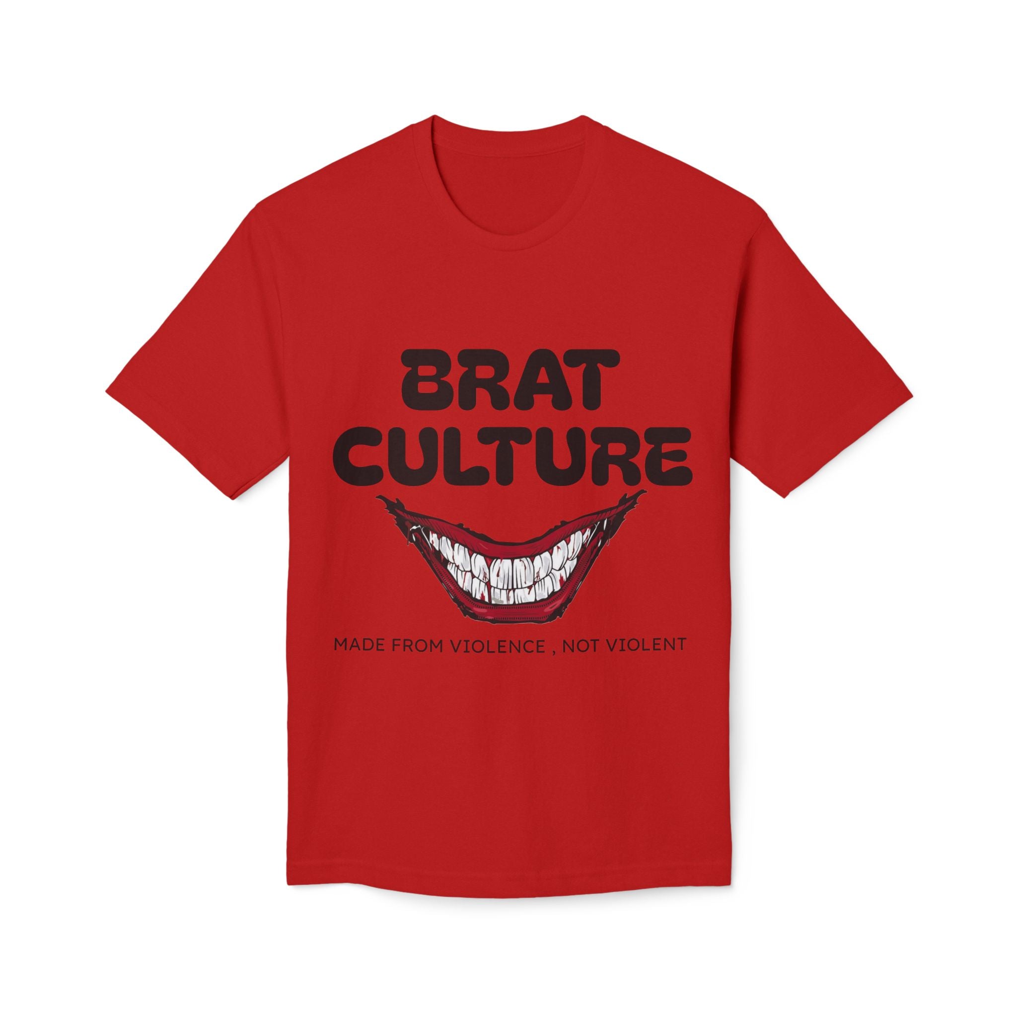 Brat Culture T-Shirt — 'Made From Violence, Not Violent' Graphic Tee